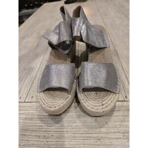 Eileen Fisher Willow Women's Espadrille Wedge Sandals Size 10 Pewter